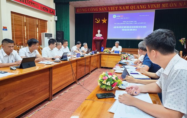 Phó Tổng Giám đốc EVNNPC Lê Minh Tuấn làm việc với PC Sơn La
