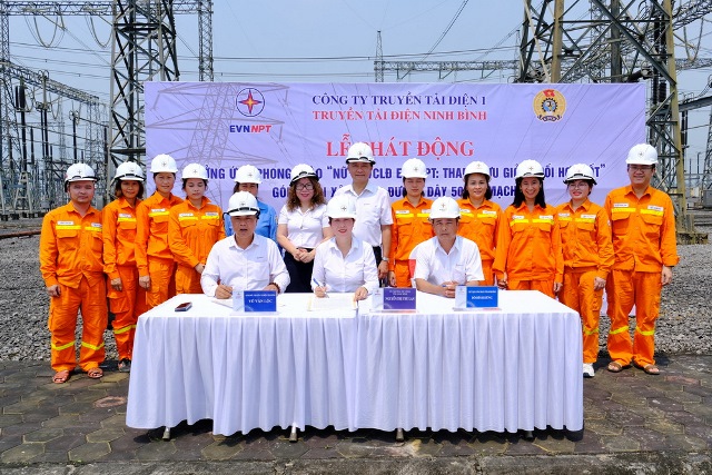 Đơn vị đầu tiên của PTC1 phát động phong trào “Nữ công nhân viên chức lao động EVNNPT tham mưu giỏi, phối hợp tốt” góp phần xây dựng đường dây 500 kV mạch 3