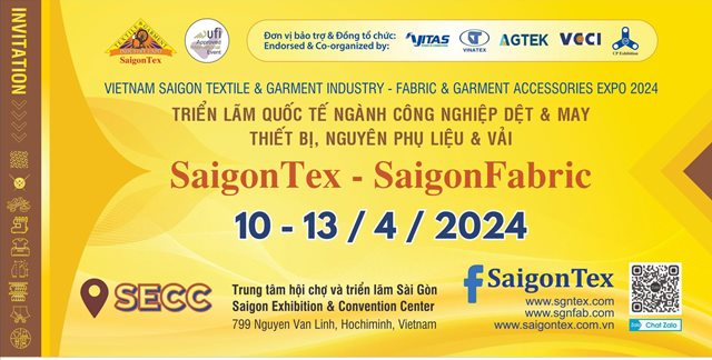 SaigonTex & SaigonFabric 2024 - Triển lãm quốc tế ngành công nghiệp dệt may, nguyên phụ liệu và vải sắp diễn ra tại TP HCM