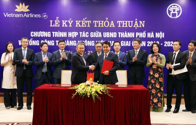 Thành phố Hà Nội và Vietnam Airlines đẩy mạnh hợp tác giai đoạn 2019-2024