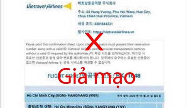 Cảnh báo xuất hiện website giả mạo bán vé máy bay Tết