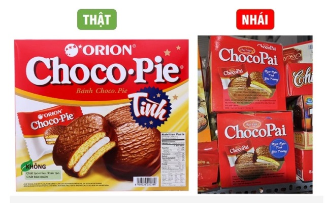 Cảnh giác để tránh mua phải sản phẩm nhái, giả thương hiệu Choco-Pie