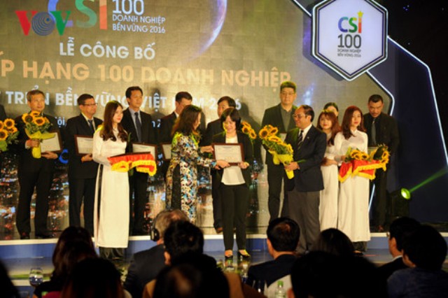 Danh sách 100 doanh nghiệp phát triển bền vững Việt Nam 2016