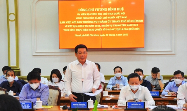 Bộ trưởng Nguyễn Hồng Diên góp ý để TP. Hồ Chí Minh trở thành Trung tâm kinh tế của đất nước và khu vực