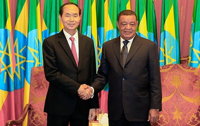 Chủ tịch nước Trần Ðại Quang hội đàm với Tổng thống Ê-ti-ô-pi-a M.Tê-sô-mê